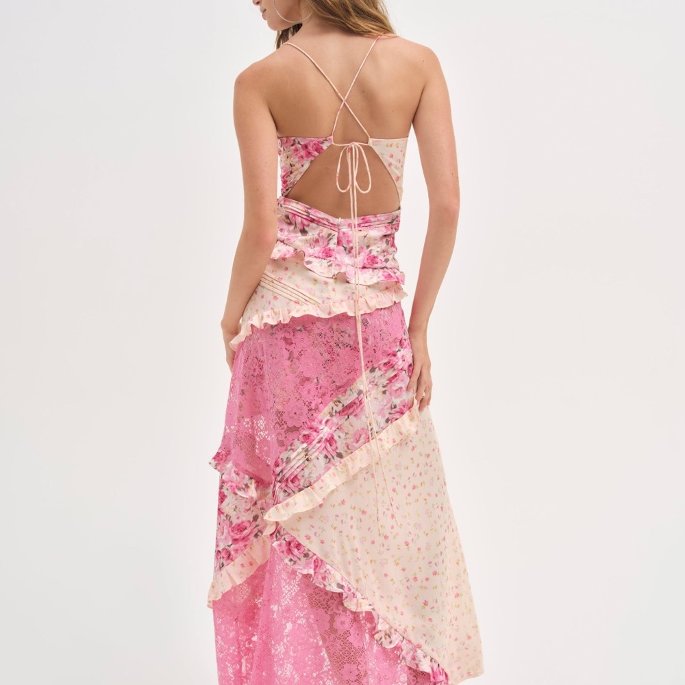 For Love & Lemons Rosalyn Maxi Dress XS / Coral - Picture 2 of 7